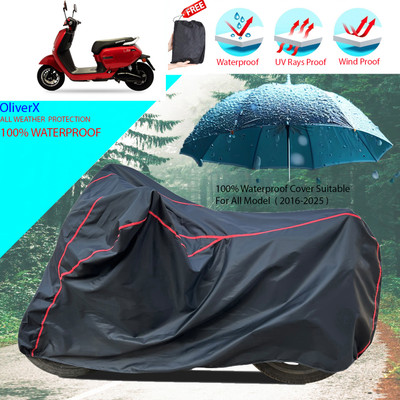 OliverX Waterproof Two Wheeler Cover for Okinawa(Lite, Black)