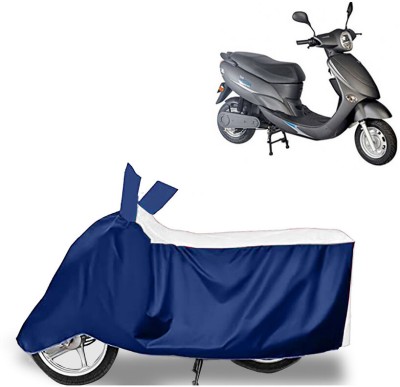 AUTO PEARL Two Wheeler Cover for Avon(E Star BS6, White, Blue)