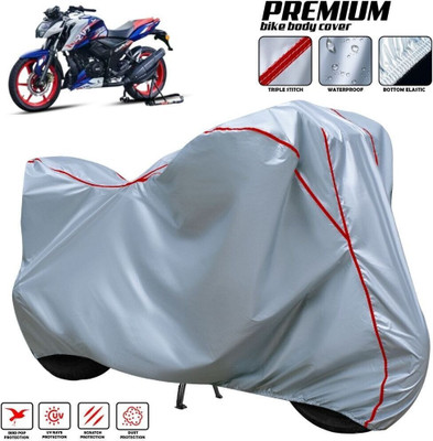 AutoGalaxy Waterproof Two Wheeler Cover for TVS(Apache RTR 160 4V, Silver, Red, Multicolor)