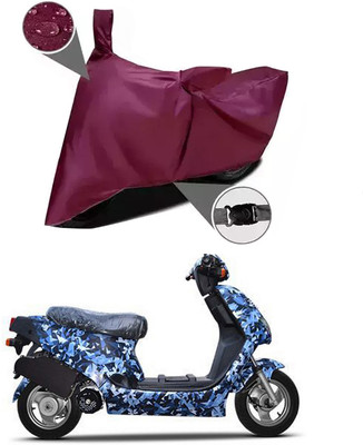 Mdstar Waterproof Two Wheeler Cover for Hero(Electric AXLHE-20, Maroon)
