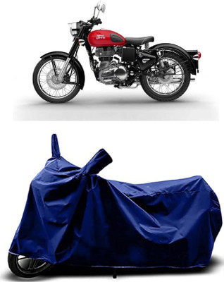 VESMEI Two Wheeler Cover for Royal Enfield(Bullet 350 New BS6, Blue)