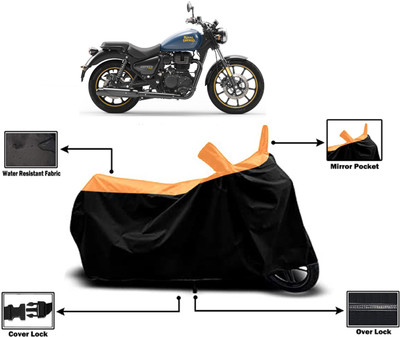 Amexride Two Wheeler Cover for Royal Enfield(Meteor BS6, Orange)