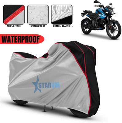 Starvin Waterproof Two Wheeler Cover for Bajaj(Pulsar, Silver, Black)