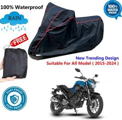 OliverX Waterproof Two Wheeler Cover for Yamaha(FZ16, Black, Red)