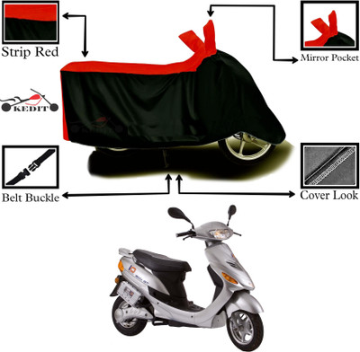 Aveek Two Wheeler Cover for Avon(E Star, Red, Black)