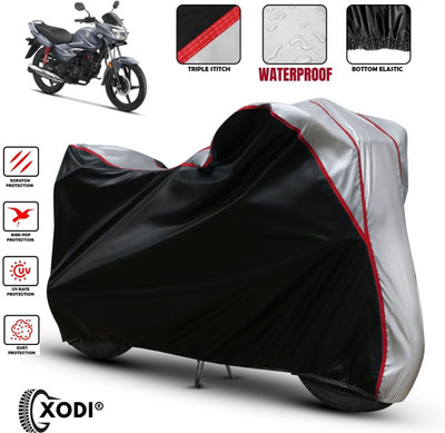 xodi Waterproof Two Wheeler Cover for Honda(CB Shine, Silver, Black)