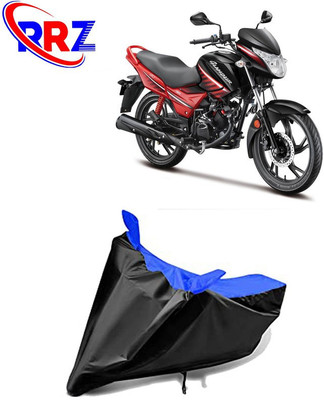 RRZ Waterproof Two Wheeler Cover for Hero(Glamour, Black, Blue)