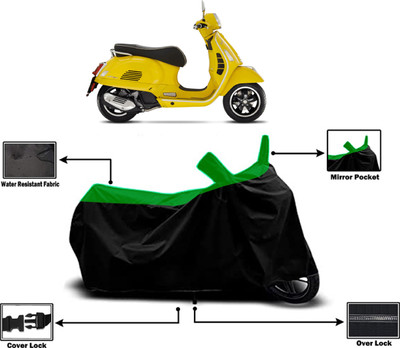 Amexride Two Wheeler Cover for Vespa(GTS Super 125 BS6, Green)