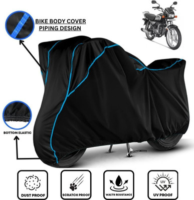 LE PRA Waterproof Two Wheeler Cover for Hero(Splendor Plus, Black, Blue)