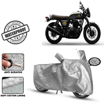 Autoinnovation Waterproof Two Wheeler Cover for Royal Enfield(Interceptor 650, Silver)