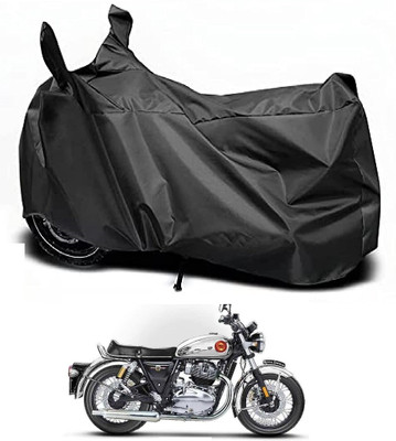 MOCKHE Waterproof Two Wheeler Cover for Royal Enfield(Interceptor 650, Black)
