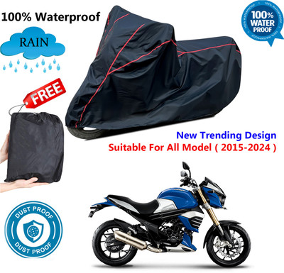AutoGalaxy Waterproof Two Wheeler Cover for Mahindra(Black, Red)