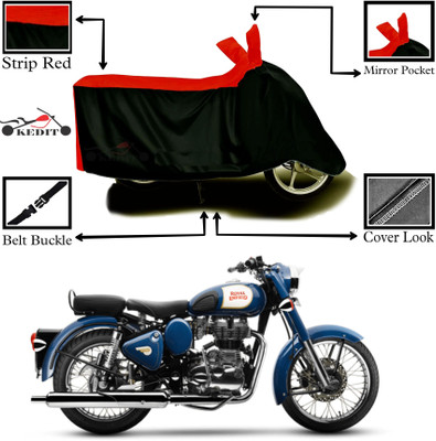 KEDIT Two Wheeler Cover for Royal Enfield(Bullet 350 New, Red, Black)
