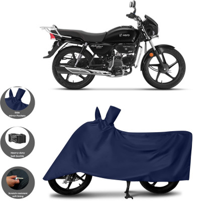 HWSXQAE Waterproof Two Wheeler Cover for Universal For Bike(MotoCorp Splendor Plus, Blue)