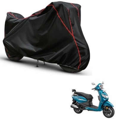 Love Me Two Wheeler Cover for Hero(Pleasure Plus, Black, Red)