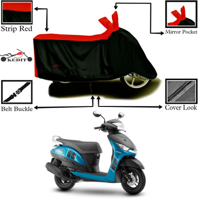 KEDIT Two Wheeler Cover for Yamaha(Alpha BS6, Red, Black)