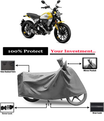 Amexride Two Wheeler Cover for Ducati(Scrambler Icon, Grey)