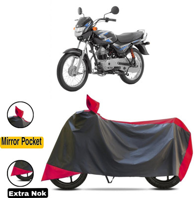 HWSXQAE Waterproof Two Wheeler Cover for Bajaj(CT 100, Red, Black)