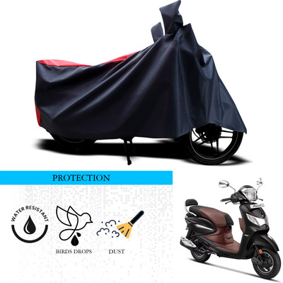 ANTHUB Waterproof Two Wheeler Cover for Hero(Pleasure Plus, Black, Red)
