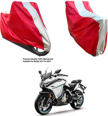 AutoGalaxy Waterproof Two Wheeler Cover for CFMoto(650GT, Silver, Red)
