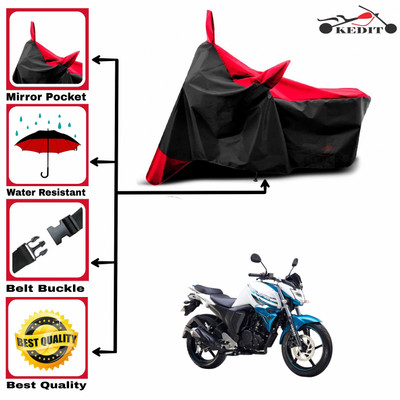 KEDIT Two Wheeler Cover for Yamaha(FZS-FI, Red, Black)