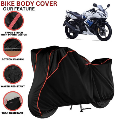 kerwa Waterproof Two Wheeler Cover for Yamaha(R15S, Black, Red)