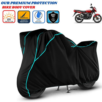 Delphinium Waterproof Two Wheeler Cover for Bajaj(Platina 110, Black)