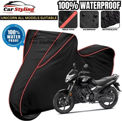 Car Styling Waterproof Two Wheeler Cover for Honda(Unicorn, Black, Red)