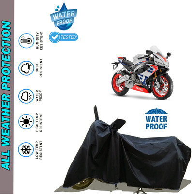 AutoGalaxy Waterproof Two Wheeler Cover for Aprilia(RS 660, Black)