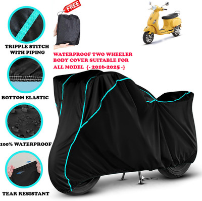 AutoGalaxy Waterproof Two Wheeler Cover for Vespa(VXL 150 BS6, Black)