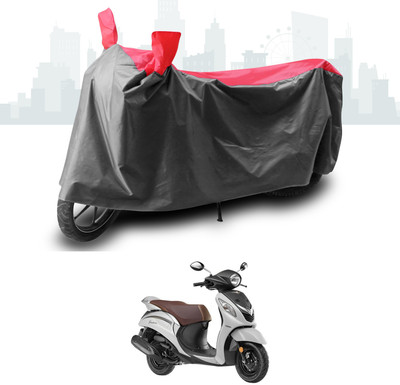 SEBONGO Waterproof Two Wheeler Cover for Yamaha(Fascino, Grey, Red)