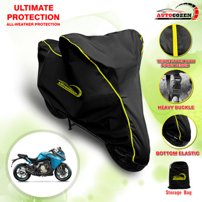 AUTOCOZEN Waterproof Two Wheeler Cover for CFMoto(400GT, Black)