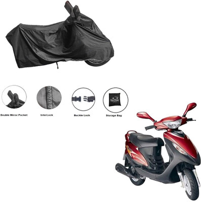 RiderShine Waterproof Two Wheeler Cover for Kinetic(Nova, Black)