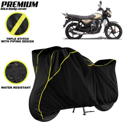 kerwa Waterproof Two Wheeler Cover for Bajaj(CT110, Black, Yellow)