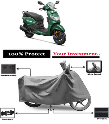Amexride Two Wheeler Cover for Hero(MotoCorp Pleasure Plus, Grey)