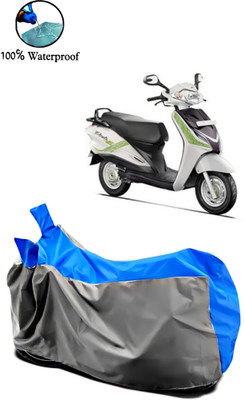 rakku Waterproof Two Wheeler Cover for Hero(Moto Corp Duet, Grey, Blue)