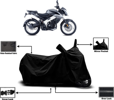 Amexride Two Wheeler Cover for Bajaj(Pulsar 200NS FI BS6, Black)