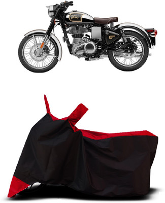 VESMEI Two Wheeler Cover for Royal Enfield(Classic Gunmetal BS6, Red)
