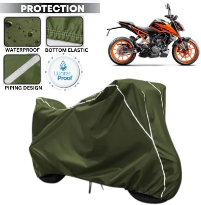 kerwa Waterproof Two Wheeler Cover for KTM(200 Duke, Green, White)