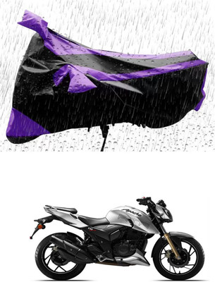 RONISH Waterproof Two Wheeler Cover for TVS(Apache RTR 200 4V, Purple, Black)