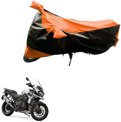 Mdstar Waterproof Two Wheeler Cover for Triumph(Tiger 800 XCA, Black, Orange)