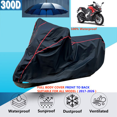 OliverX Waterproof Two Wheeler Cover for Bajaj(Pulsar RS200 BS6, Black)