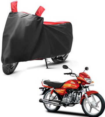 sowelar Waterproof Two Wheeler Cover for Hero(HF Deluxe, Black, Red)