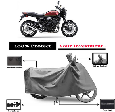 Amexride Two Wheeler Cover for Kawasaki(Z900 RS Cafe Racer BS6, Grey)