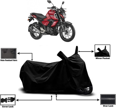 Amexride Two Wheeler Cover for Yamaha(FZ-S Fi Version 3.0 BS6, Black)