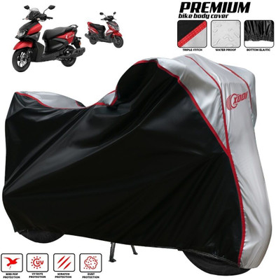 xodi Waterproof Two Wheeler Cover for Yamaha(RayZR 125 BS6, Silver, Black)