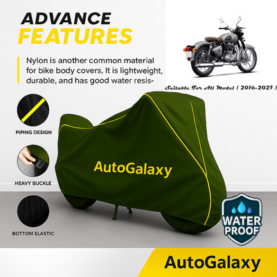 AutoGalaxy Waterproof Two Wheeler Cover for Royal Enfield(Classic Gunmetal, Green)
