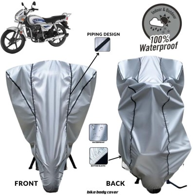 MADAFIYA Two Wheeler Cover for Hero(Splendor Plus, Silver, Black)