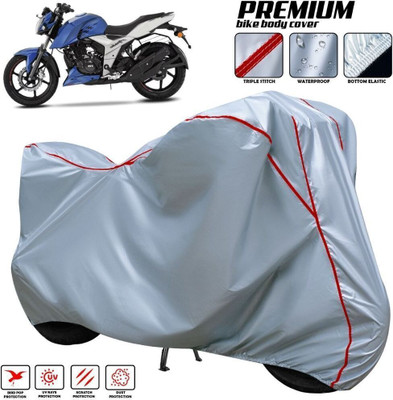 xodi Waterproof Two Wheeler Cover for TVS(Apache 150, Silver, Red, Multicolor)