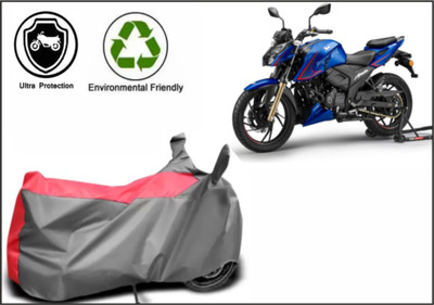 MMSSTAR Waterproof Two Wheeler Cover for TVS(Apache RTR 200 4V, Red, Grey)